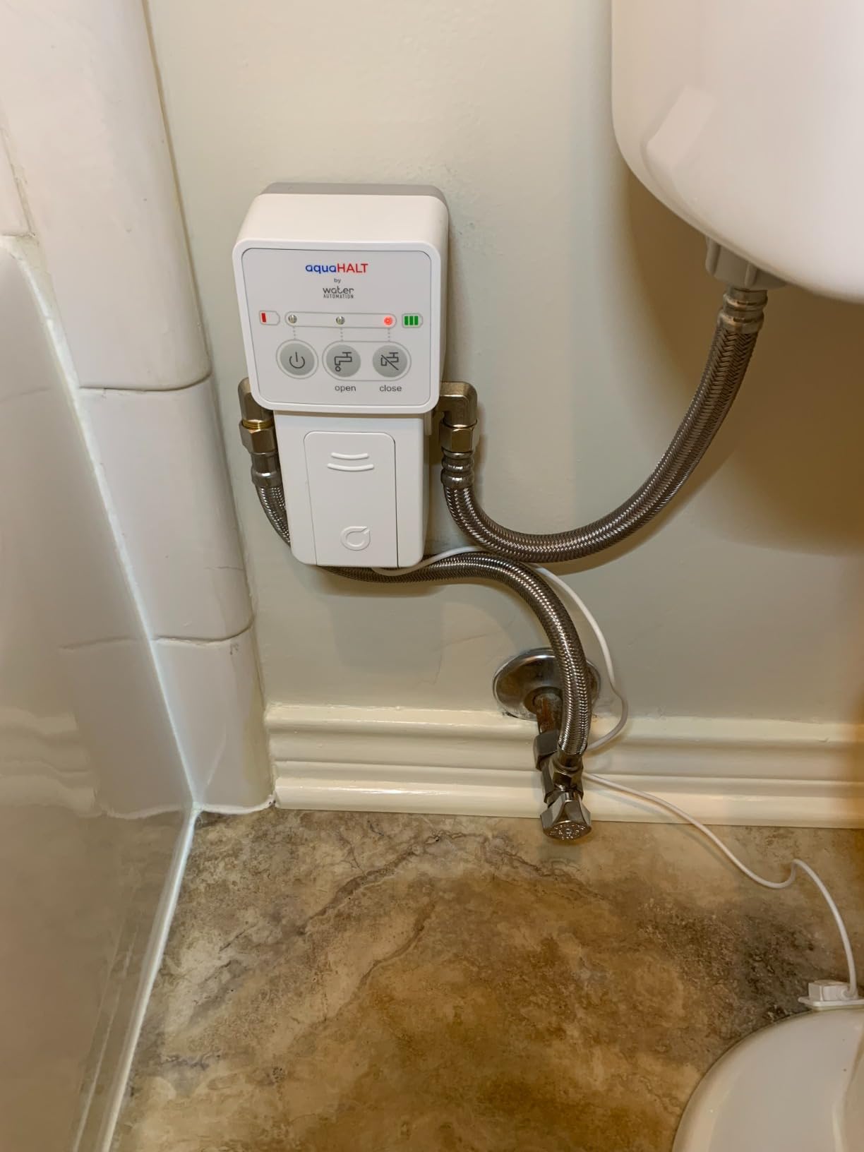 Smart Home Water Toilet Leak Detector Alarm and Automatic Shut Off Valve customer photo 1