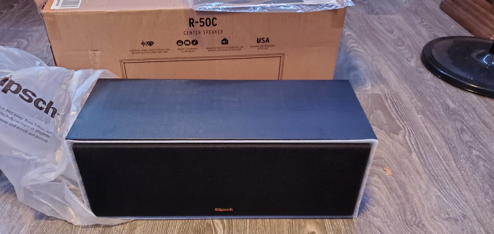 Klipsch Reference Next-Generation R-50C Horn-Loaded Center Channel Speakers for Crystal-Clear Home Theater Dialogue in Black customer photo 1