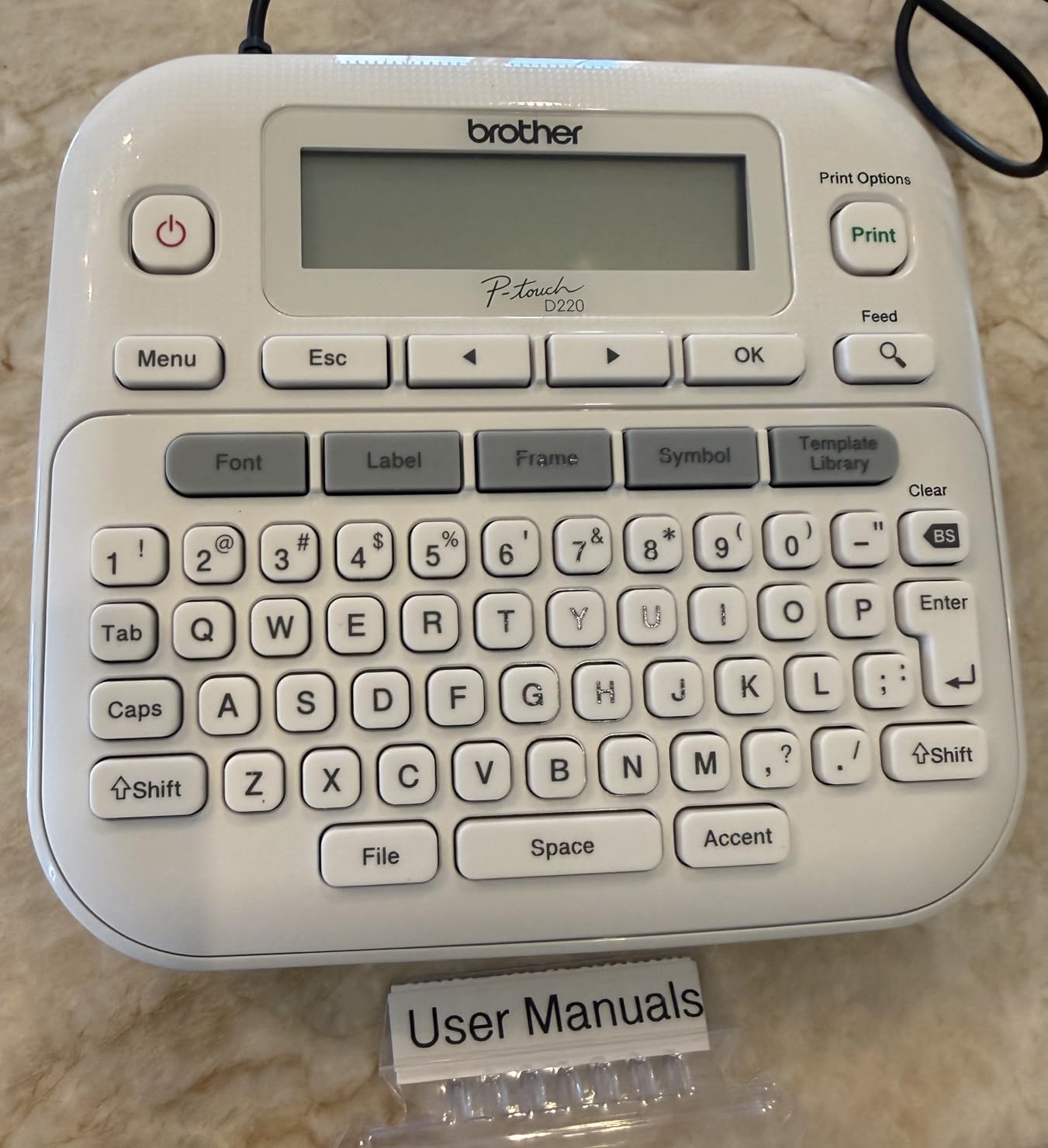 P-Touch PTD220 Home/Office Everyday Label Maker | Prints TZe Label Tapes up to ~1/2 inch White customer photo 1