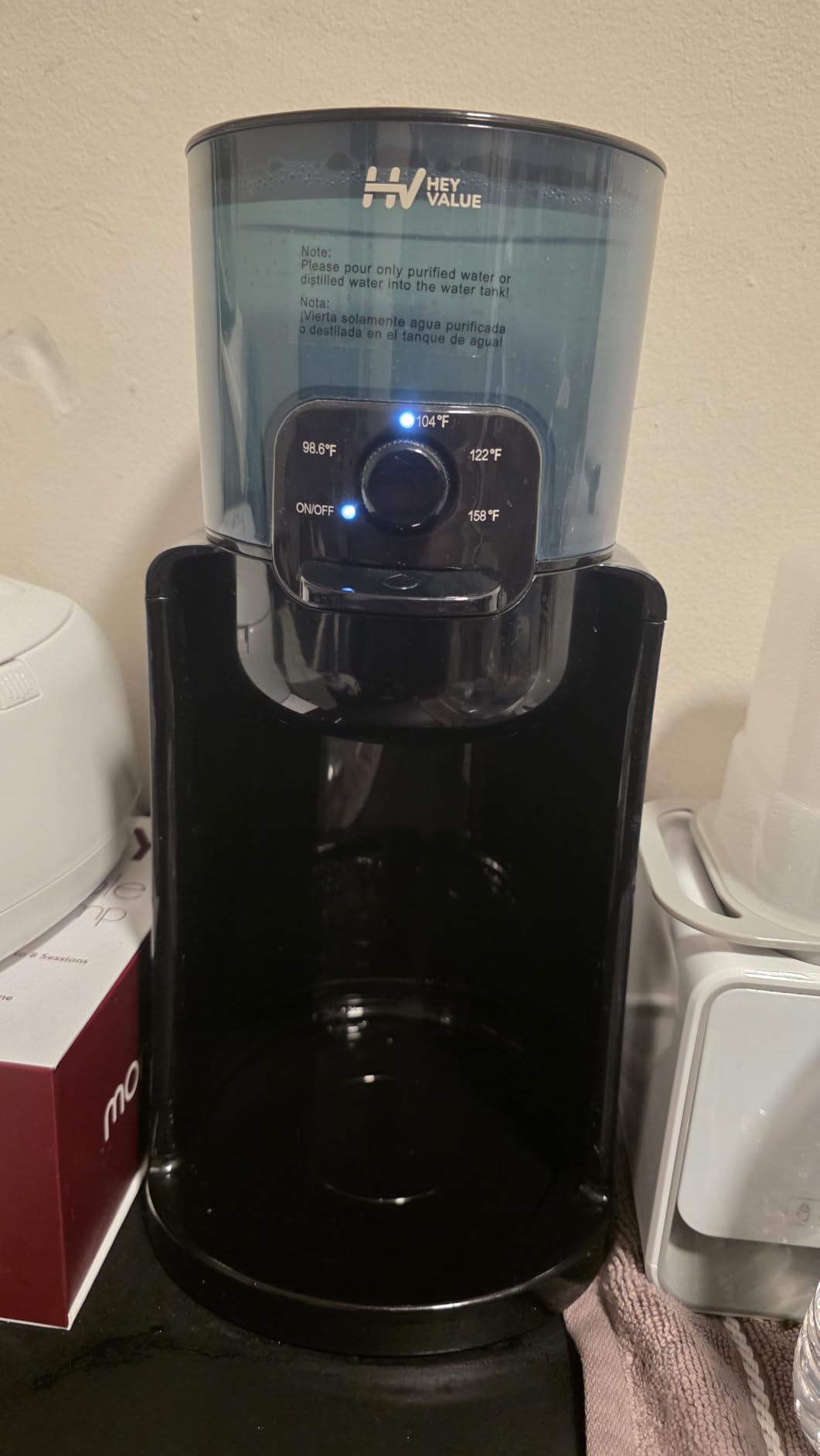 HEYVALUE Water Warmer for Baby Formula with Night Light,Bottle Warmer,White customer photo 2