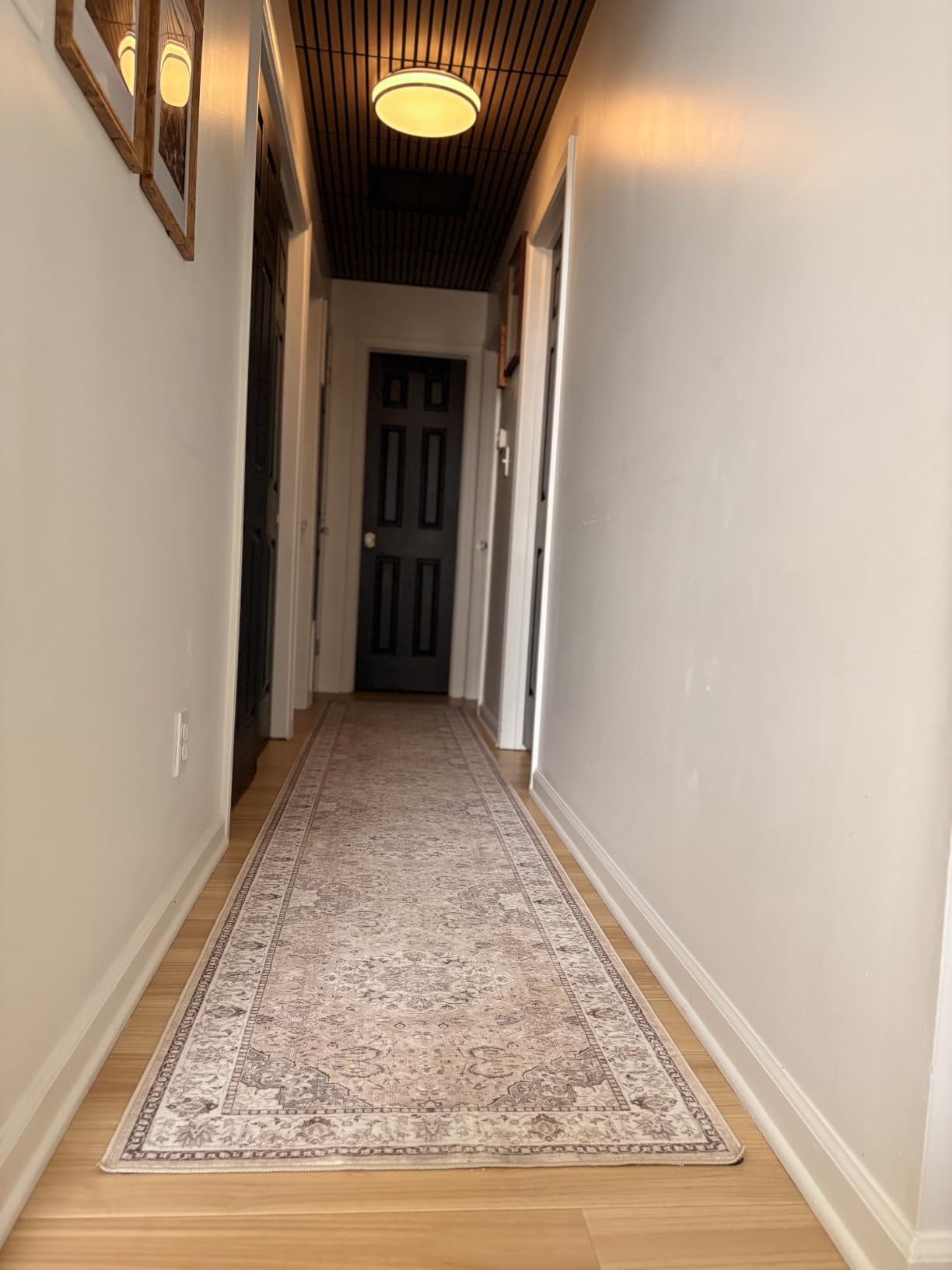 Hallway Washable Runner Rug - 2x10 Kitchen Rugs Entryway Rug Runner Vintage Soft Floor Mat Non Slip Indoor Farmhouse Carpet for Bathroom Living Room Bedroom (2 X 10, Beige) customer photo 1