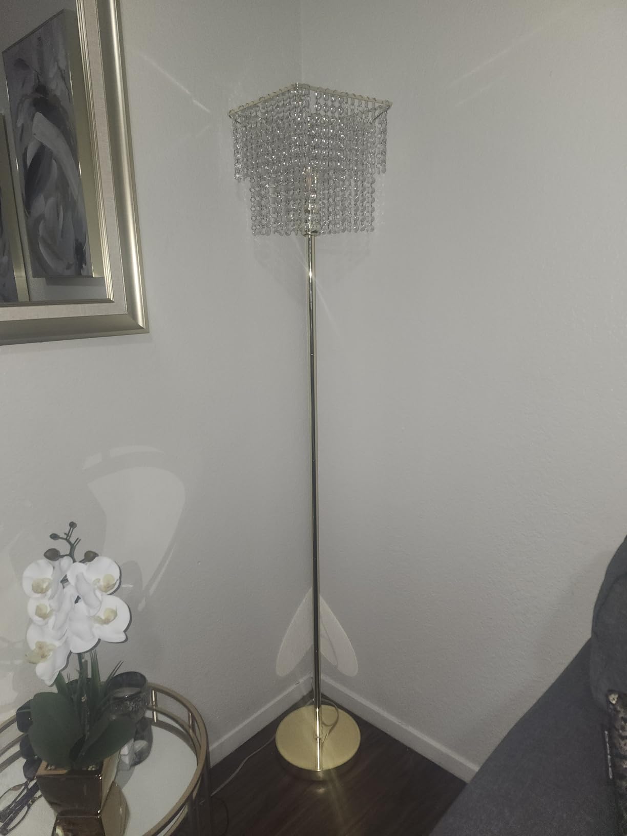 Luvkczc Gold Crystal Floor Lamp, 64