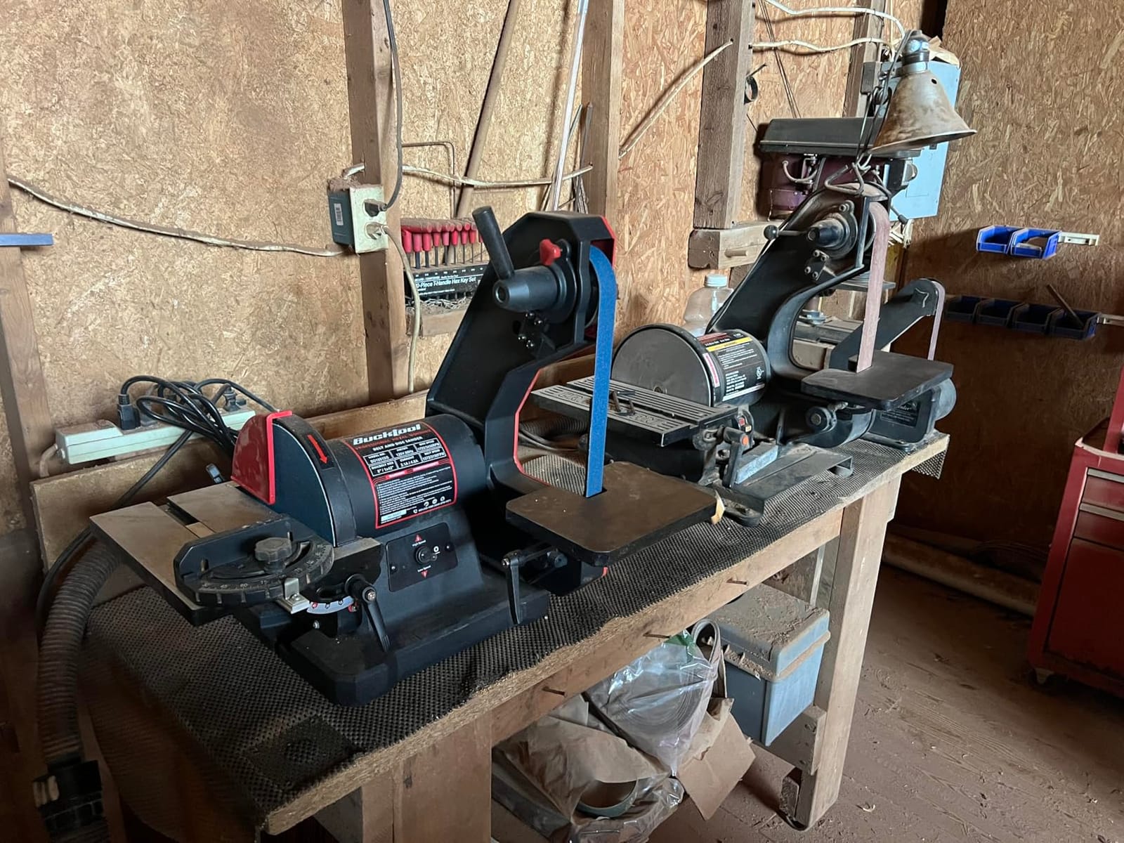 BUCKTOOL Dual Speed Belt Disc Sander for Metal,1x42