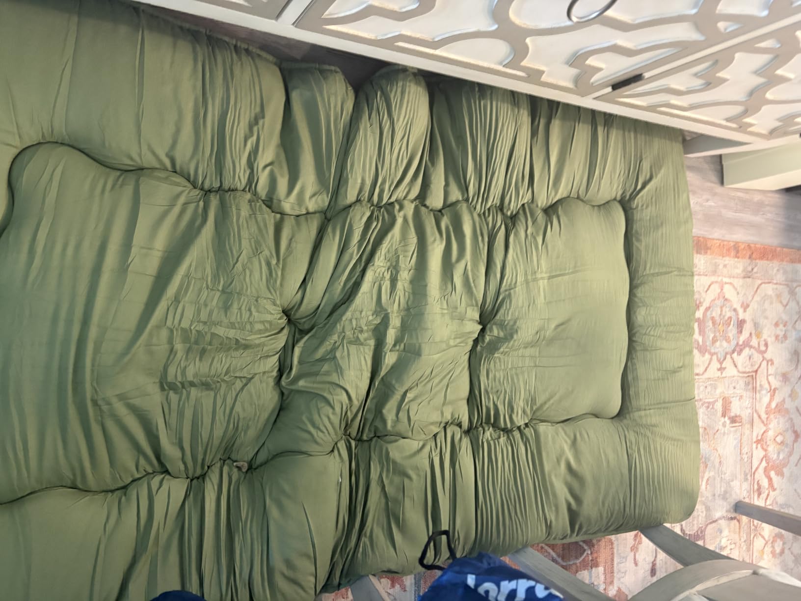 Zelladorra Japanese Floor Mattress, Futon Mattress | Roll Up Tatami Mat with Portable Storage Bag and Washable Cover, Suitable for Camping, Guest Room, Green customer photo 2