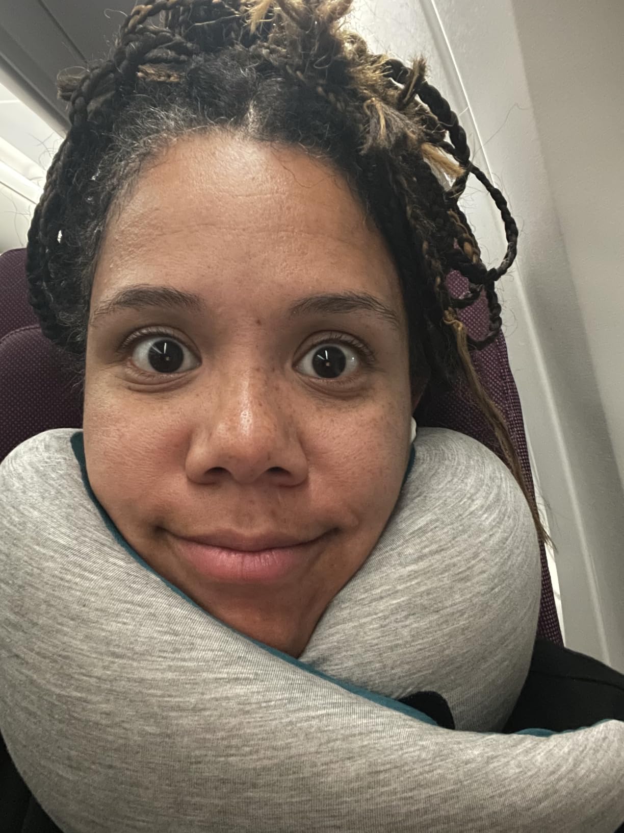 Ostrichpillow Go Neck Pillow - Premium Memory Foam Travel Pillow, 360 Degree Ergonomic Design, Asymmetrical Sides, Travel Bag Included, Washable Modal Cover customer photo 1