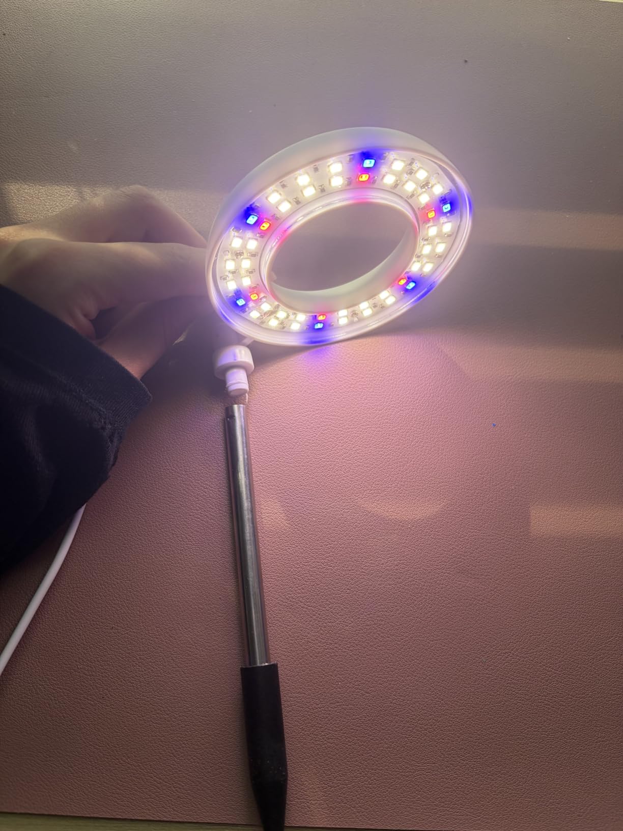 GYTF Halo Plant Grow Light, 6000K White LED Full Spectrum Growing Lamp for Indoor Plants, Succulents, Mini Bonsai, Small Plants, Height Adjustable, Dimmable & Timer 4/8/12/18Hrs customer photo 1