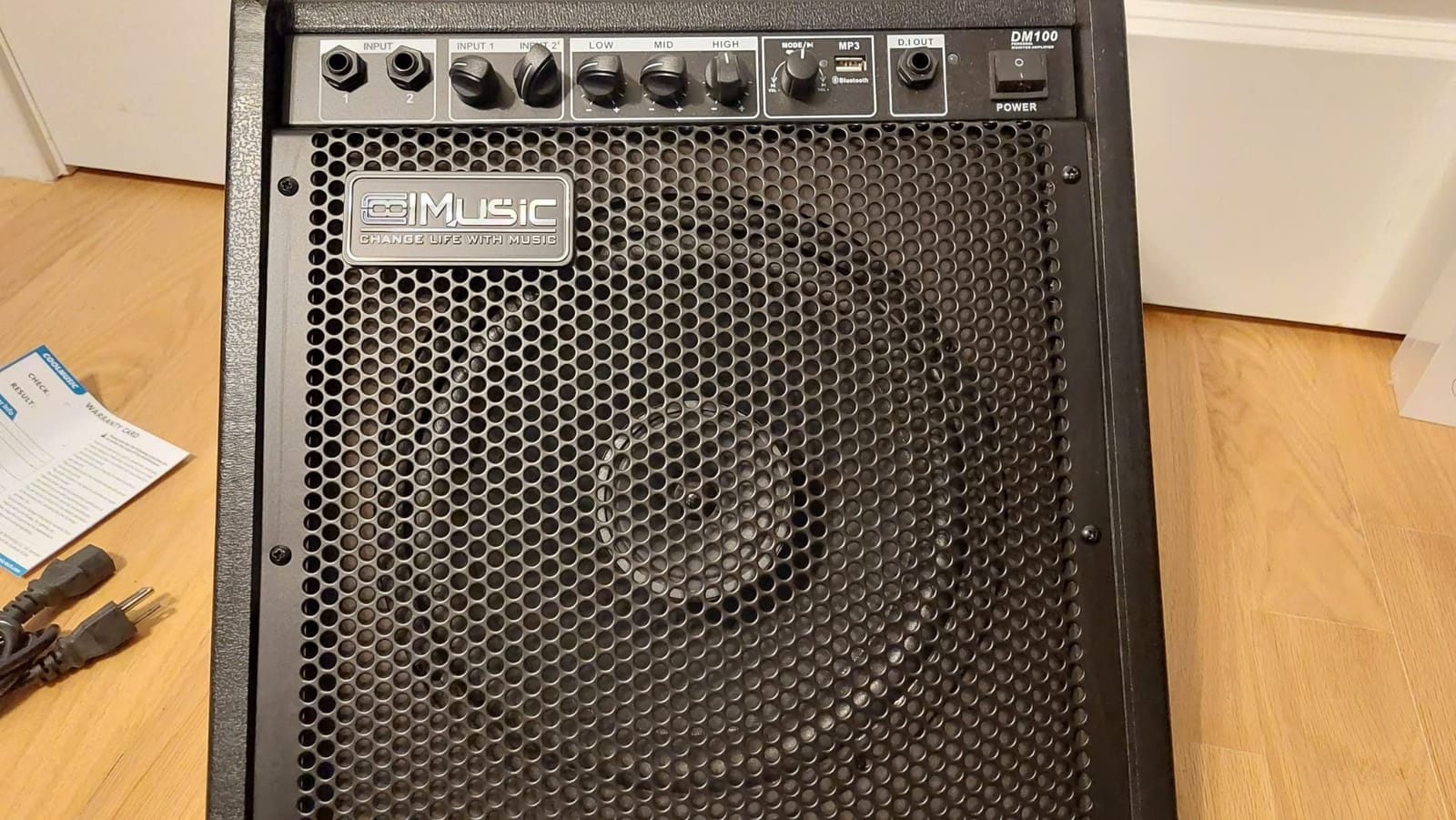 Coolmusic Electric Drum AMP 100-Watt Electronic Drum Amplifier DM100 Keyboard Speaker with Wireless Audio Connection, with 3-Band EQ and DI Out Black customer photo 2