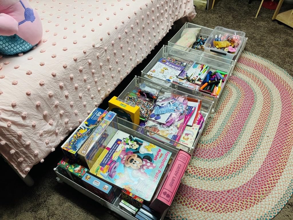 Under Bed Storage Containers, Under Bed Shoe Storage With Wheels, Foldable Bedroom Storage Organization with Handles, Under Bed Storage Bins Drawer For Clothes, Blankets And Shoes, Bedding customer photo 1