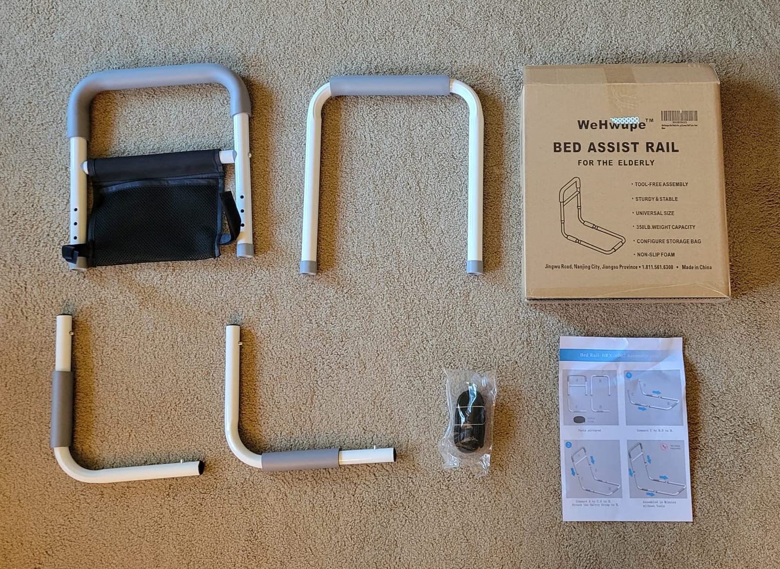 WeHwupe Bed Rails for Elderly Adults Safety with Bedside Storage Pocket customer photo 2