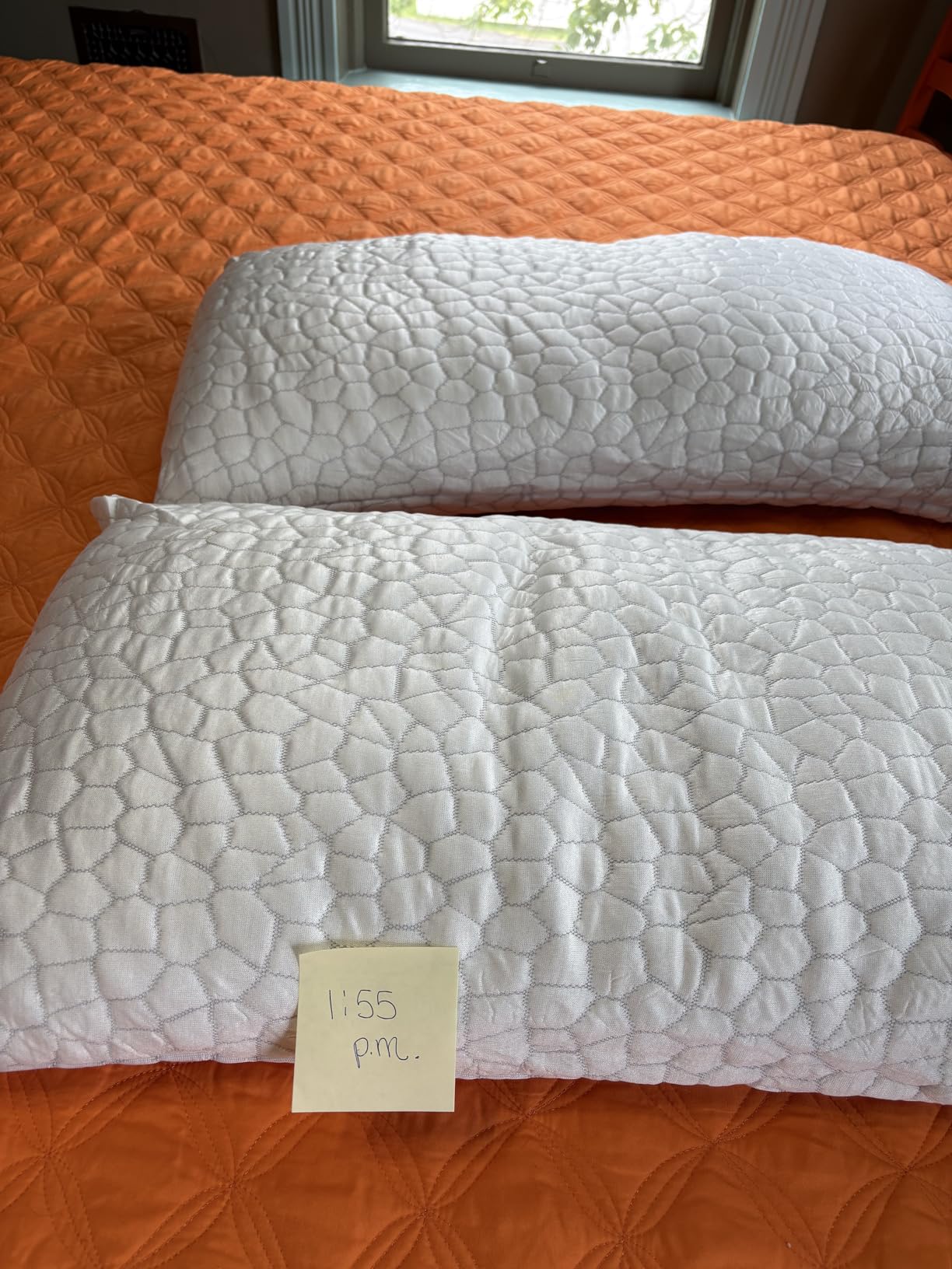 QUTOOL Cooling Pillow for Sleeping, CertiPUR-US Shredded Memory Foam Standard Pillow Set of 1, Cool Pillow for Hot Sleepers Adjustable Firm Pillow for Side,Back,Stomach Sleepers Soft Yet Support,White customer photo 1