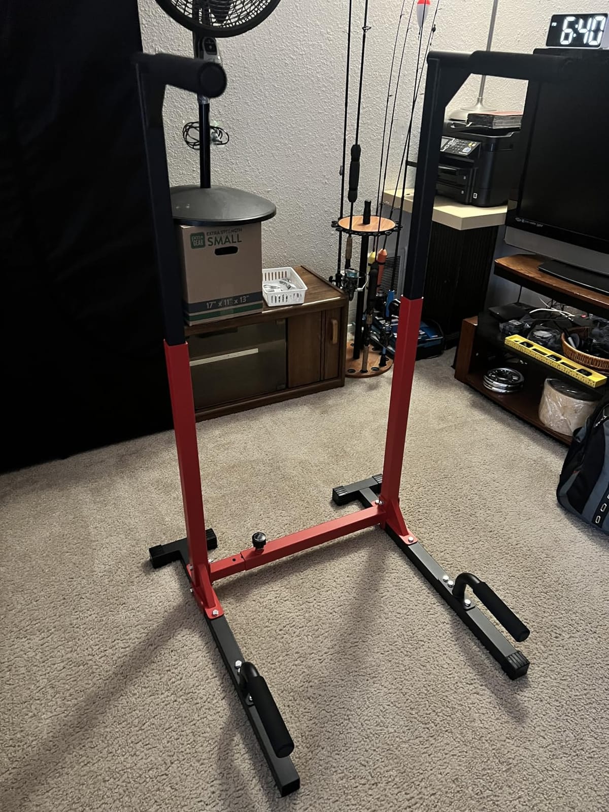 SELEWARE Adjustable Dip Bar Station, Home Gym Dip Stand customer photo 1