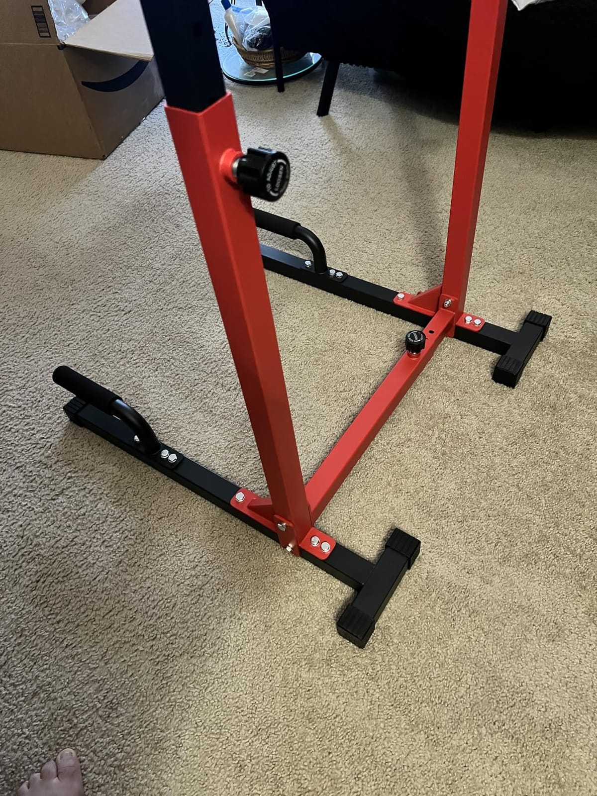 SELEWARE Adjustable Dip Bar Station, Home Gym Dip Stand customer photo 2