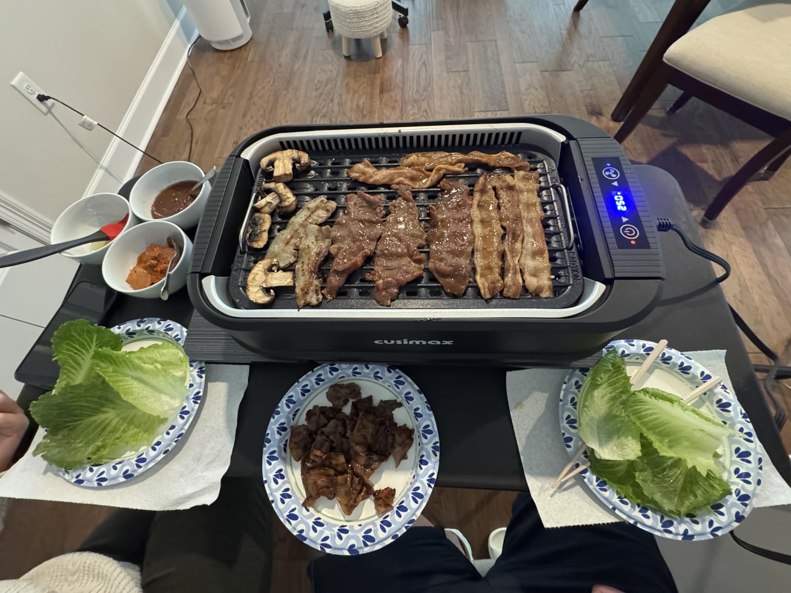 Indoor Grill, CUSIMAX Smokeless Grill Indoor, 1500W Electric Grill Griddle customer photo 2