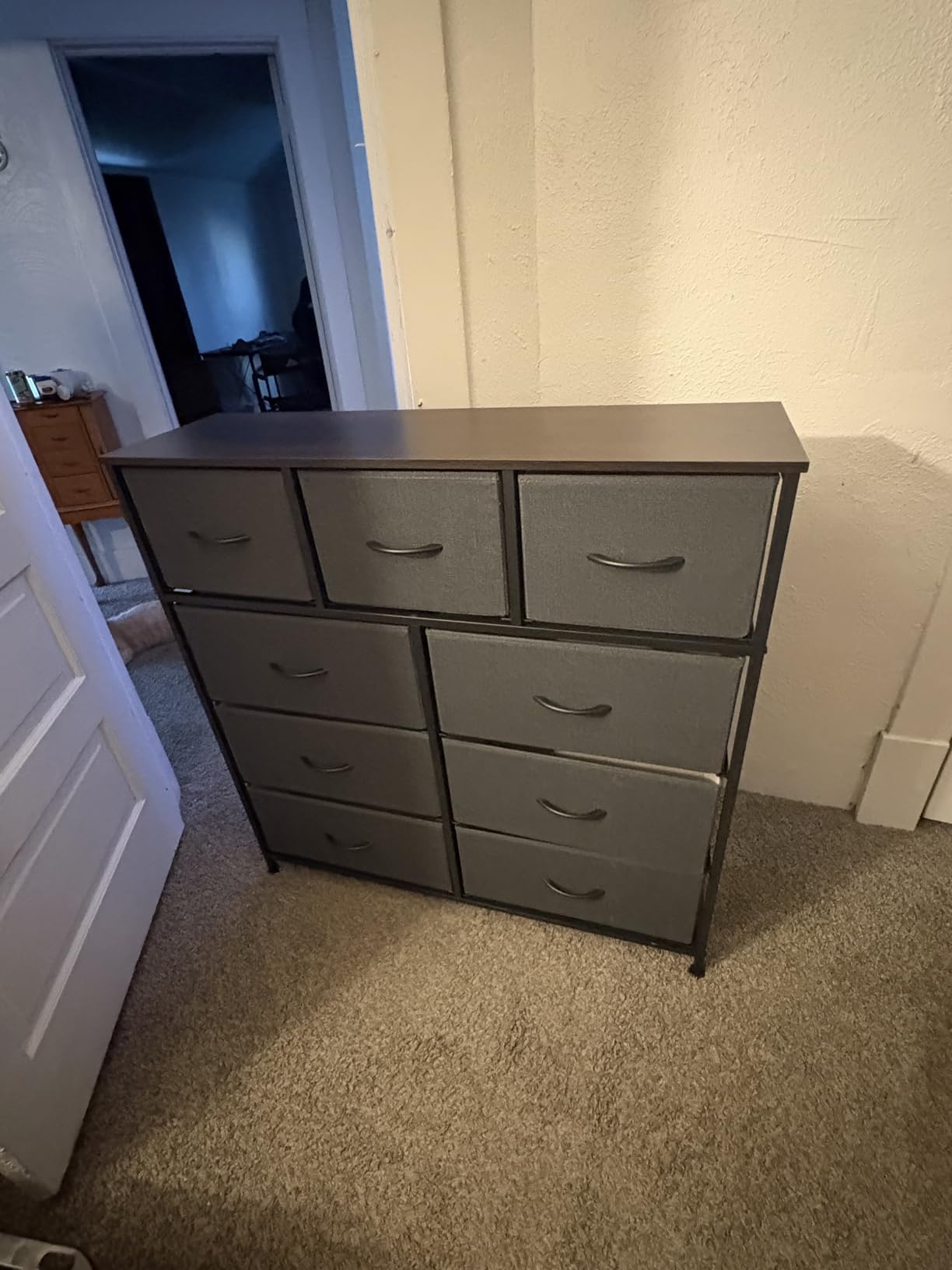 WLIVE Tall Dresser for Bedroom, 9 Drawer Chest of Drawers, White | 9 roomy fabric drawers, Tall storage design, Bedroom or closet use, Sturdy steel frame, Smooth wood tabletop customer photo 1