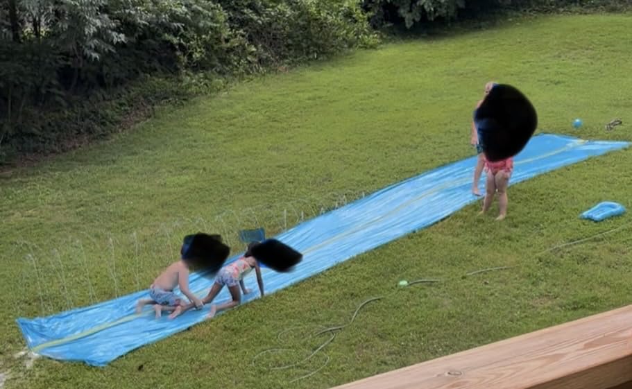 Sloosh Huge Water Slide, 30ft x 6ft Heavy Duty Lawn Water Slip with Built-in Sprinkler Slide and 2 Slip Inflatable Boards for Kids Adults Party Summer Yard Lawn Outdoor Play Activities customer photo 1