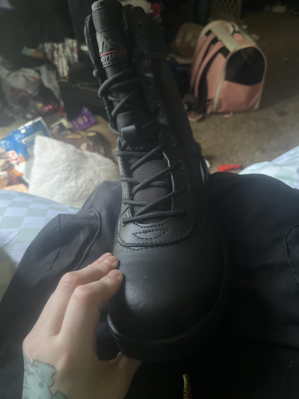 NORTIV 8 Men's Steel Toe Work Boots Side Zipper customer photo 2