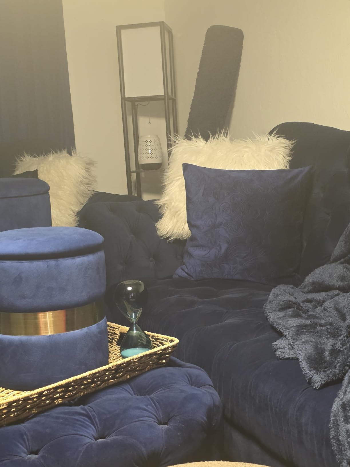 Velvet Navy Blue Throw Pillow Covers 18x18 Pack of 2 Soft Decorative | Square Cushion Covers for Couch Sofa Bed Livingroom Car Home Decor, 45x45Cm customer photo 1