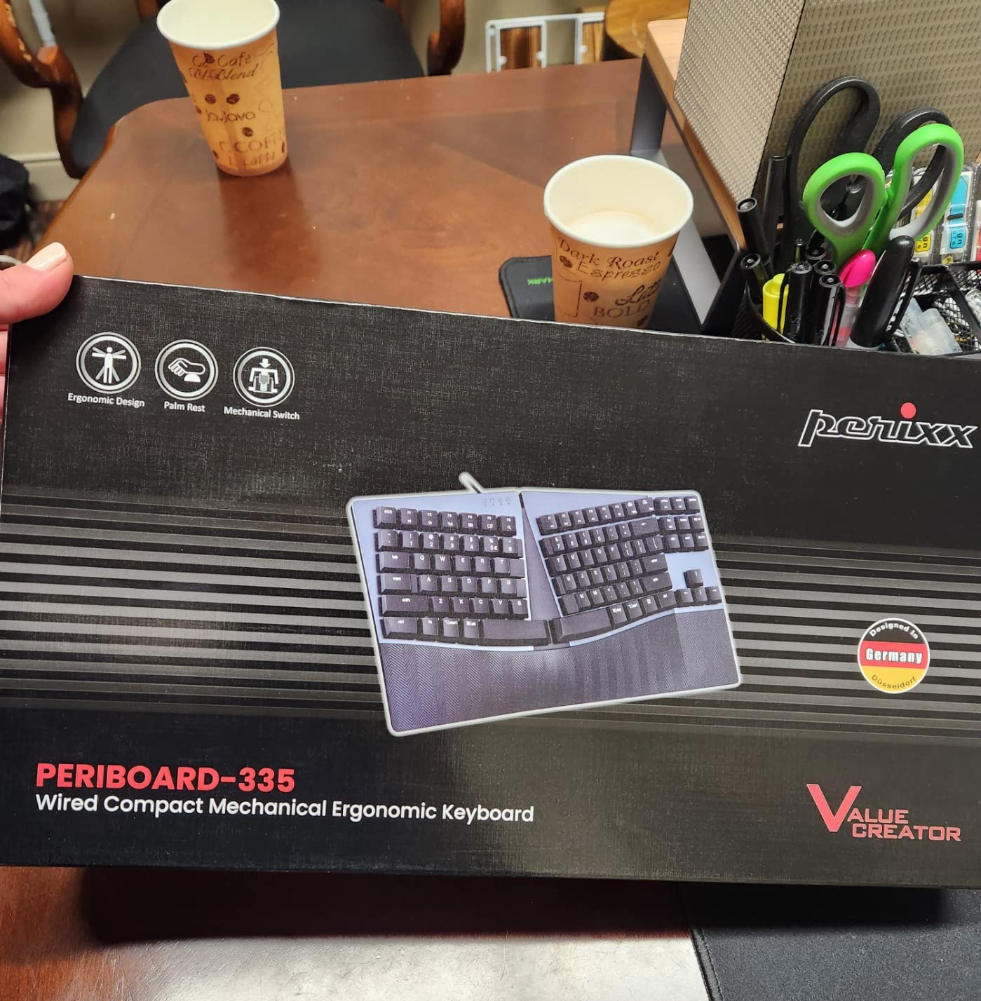 Perixx PERIBOARD-335RD Wired Ergonomic Mechanical Compact Keyboard - Low-Profile Red Linear Switches customer photo 1