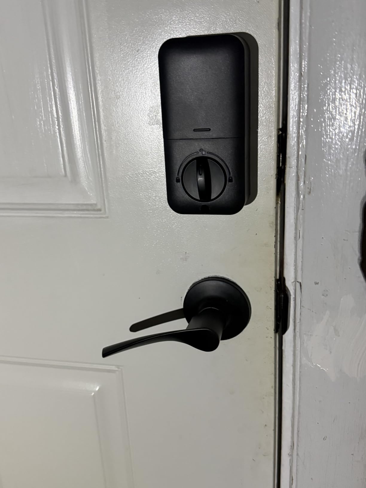 Veise KS02B Fingerprint Door Lock with 2 Lever Handles, Matte Black | Zinc Alloy Handle Set, Auto Lock, Anti-Peep Codes, 2 Keys, Keyless Entry Deadbolt, Electronic Back-Lit Keypad, for Front Door customer photo 1