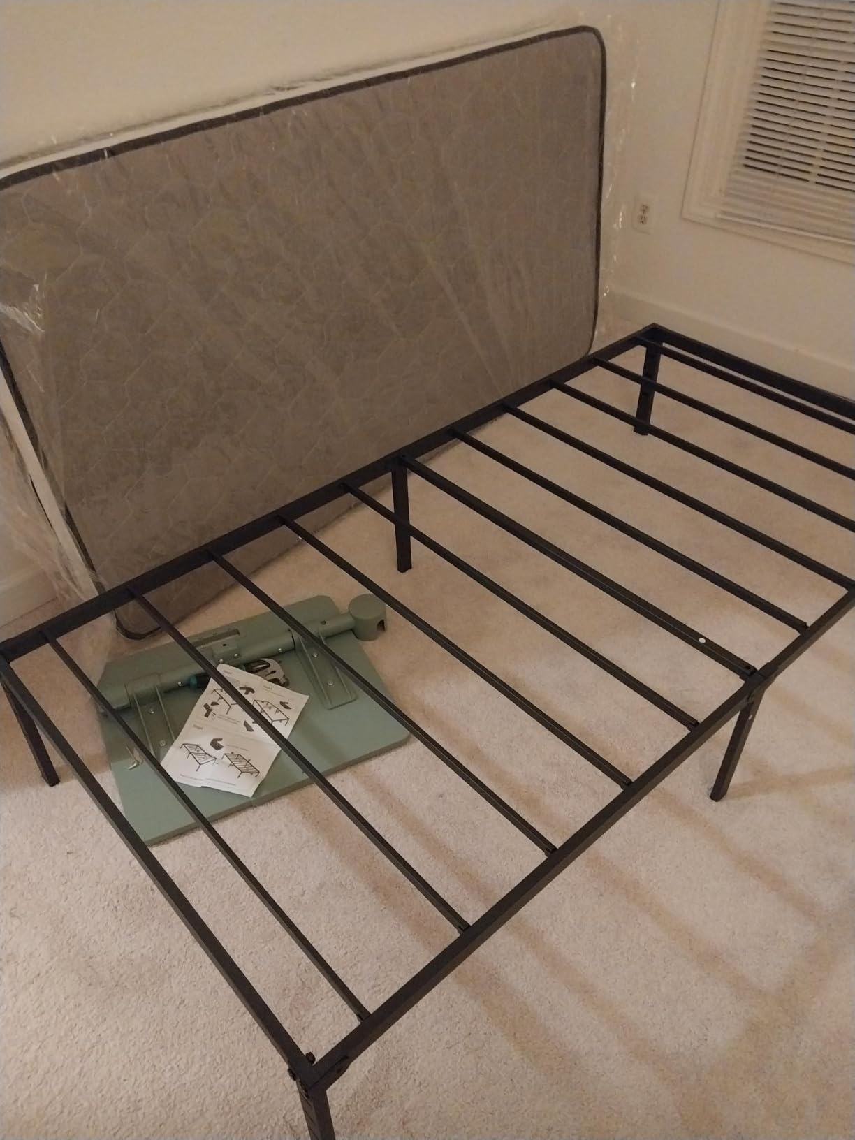NEW JETO Metal Bed Frame, Twin Size Bed Frame with Storage Space, 18 Inch | Heavy Duty Sturdy Mattress Foundation, Easy Assembly, No Box Spring Needed, Black customer photo 1