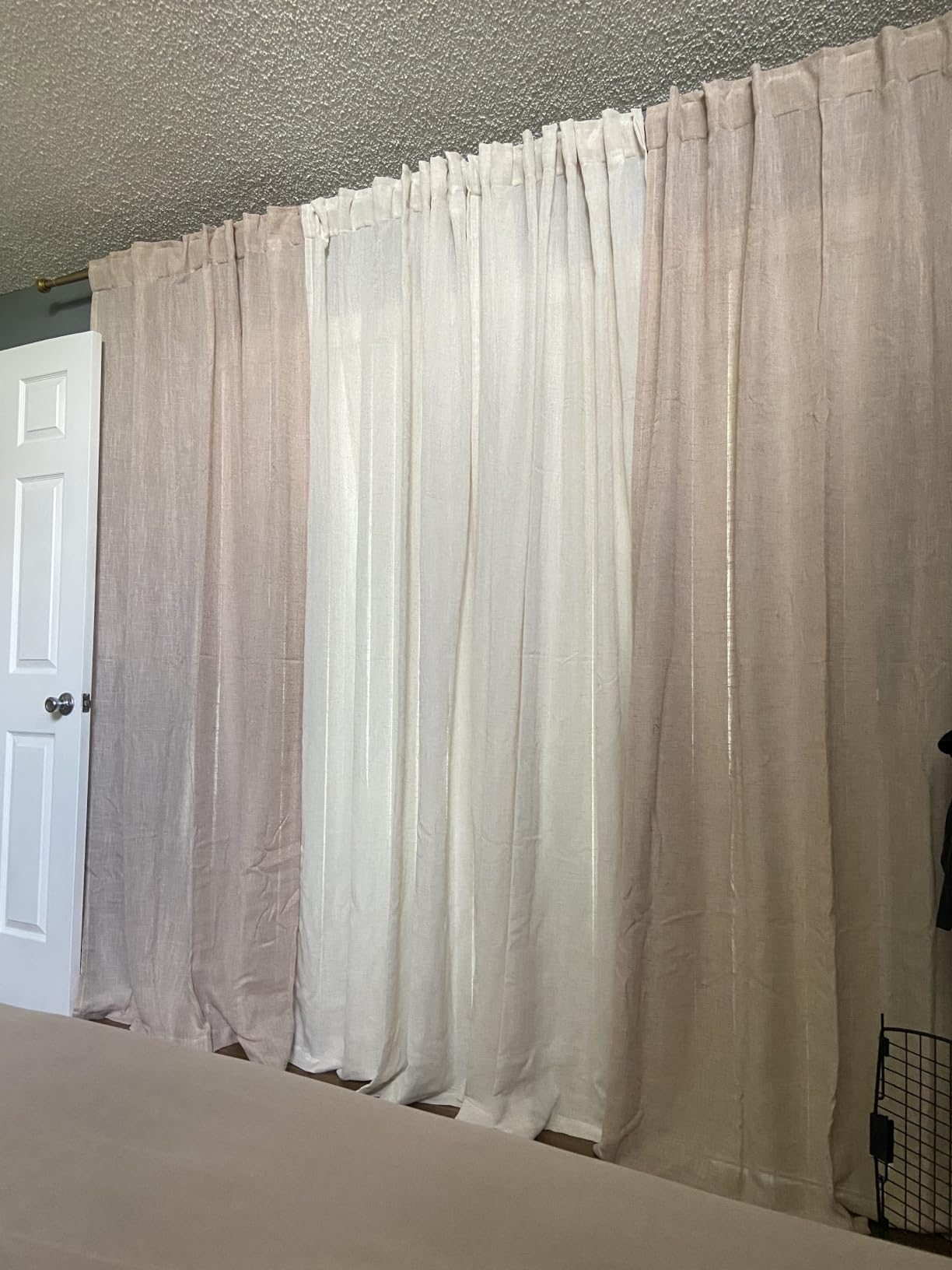 MIULEE Natural White Linen Curtains 52x84 Inch Long for Bedroom Living Room | Soft Thick Linen Textured Window Drapes, Semi Sheer Light Filtering, Rod Pocket Back Tab, Neutral Farmhouse Cream Ivory 2 Panels customer photo 2