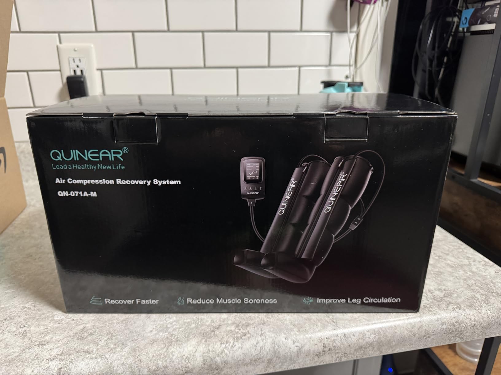 QUINEAR Air Compression Recovery System, Professional Sequential Device for Massage Therapy, Foot and Leg Recovery Boots to Improve Circulation for Athletes, FSA-HSA Eligible (Small) customer photo 1