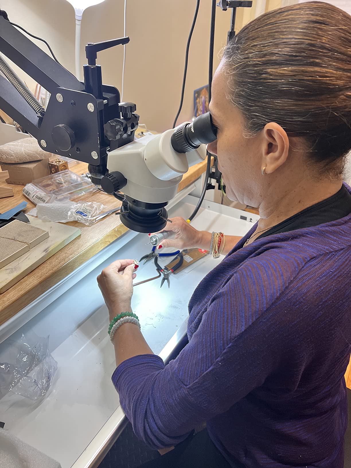 DZQ Jewelers Microscope with Ball Vise 7X-45X Micro Inlaid Mirror customer photo 1