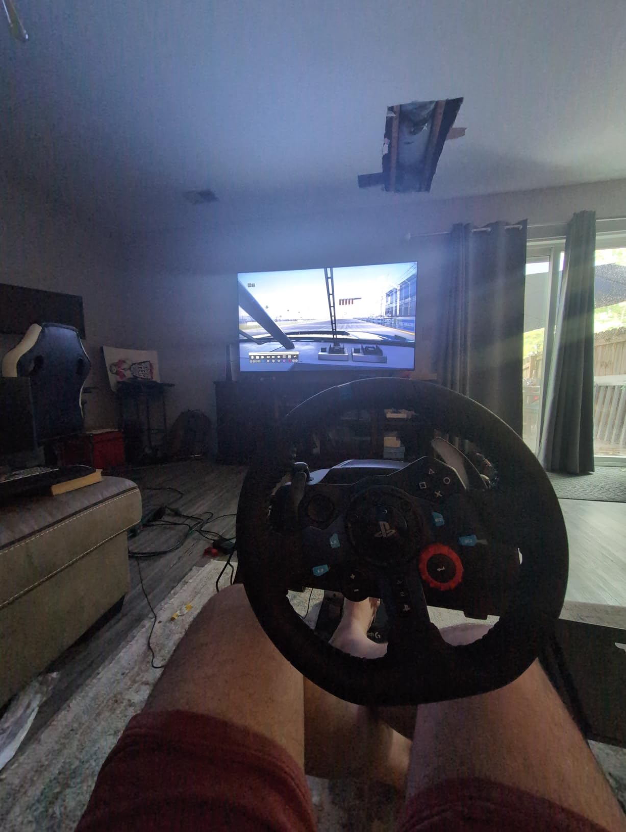 RACGTING Racing Simulator Cockpit for G920 G29 G923, Foldable Racing Simulator for Thrustmaster T248X T248 T300 T150 458 TX PS5 PS4 PC (Black) customer photo 1