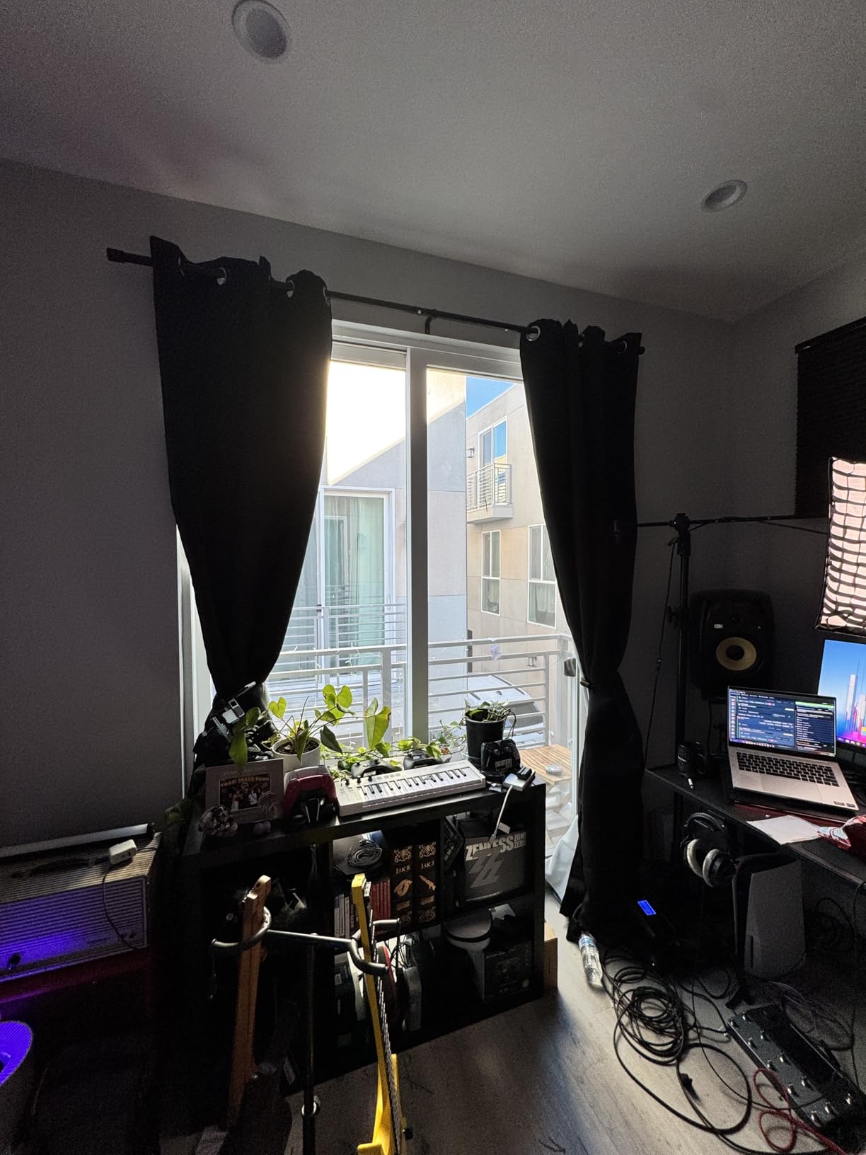 KGORGE Soundproof Curtains Thermal Insulated 100% Blackout 4 Layers | Anti-dust with Melt-Blown Triple Layer Noise Reducing Drapes for Bedroom Nursery Living Room, W52 x L84, Black, 2 Panels customer photo 1