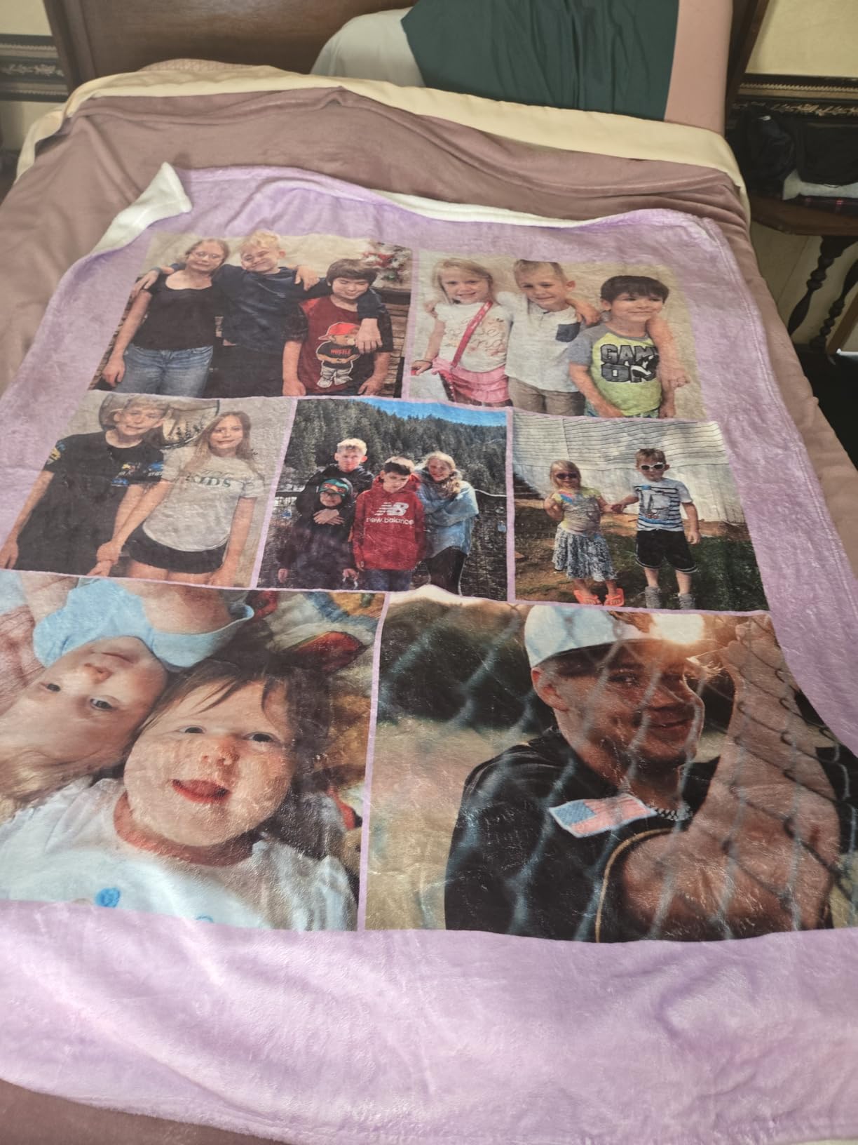 Ships Next Day, Custom Picture Blanket, USA Made (50x60 Fleece) | Medium Personalized Photo Blanket, 1-9 picture collage, photo gifts for family, sherpa or fleece throw customer photo 1
