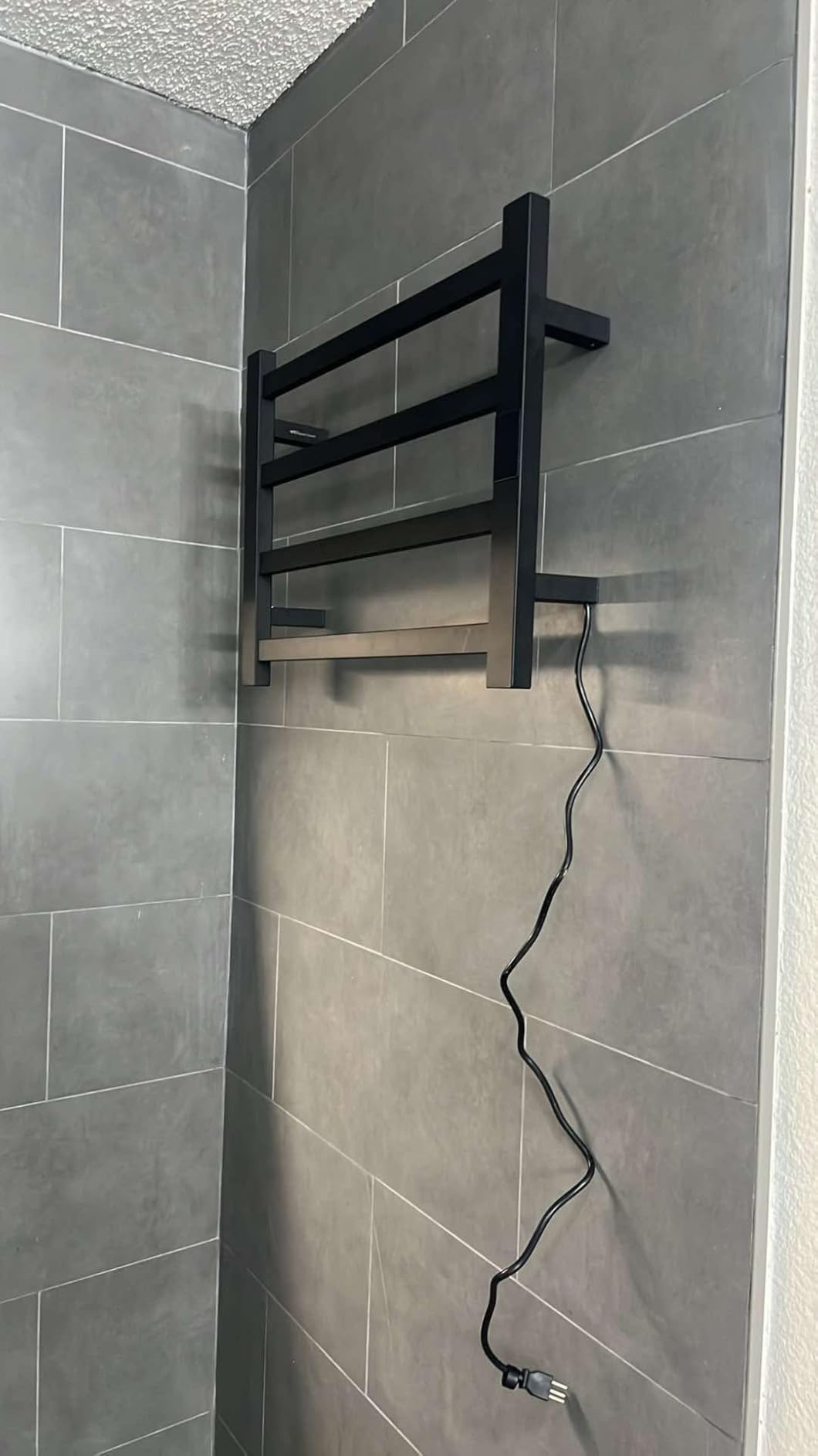 Topdattion Electric Towel Warmer | Super Thin | with Timer & Temperature Multi-Level Adjustments | Hardwired & Plug-in | 4 Bar | Brushed Finish customer photo 1