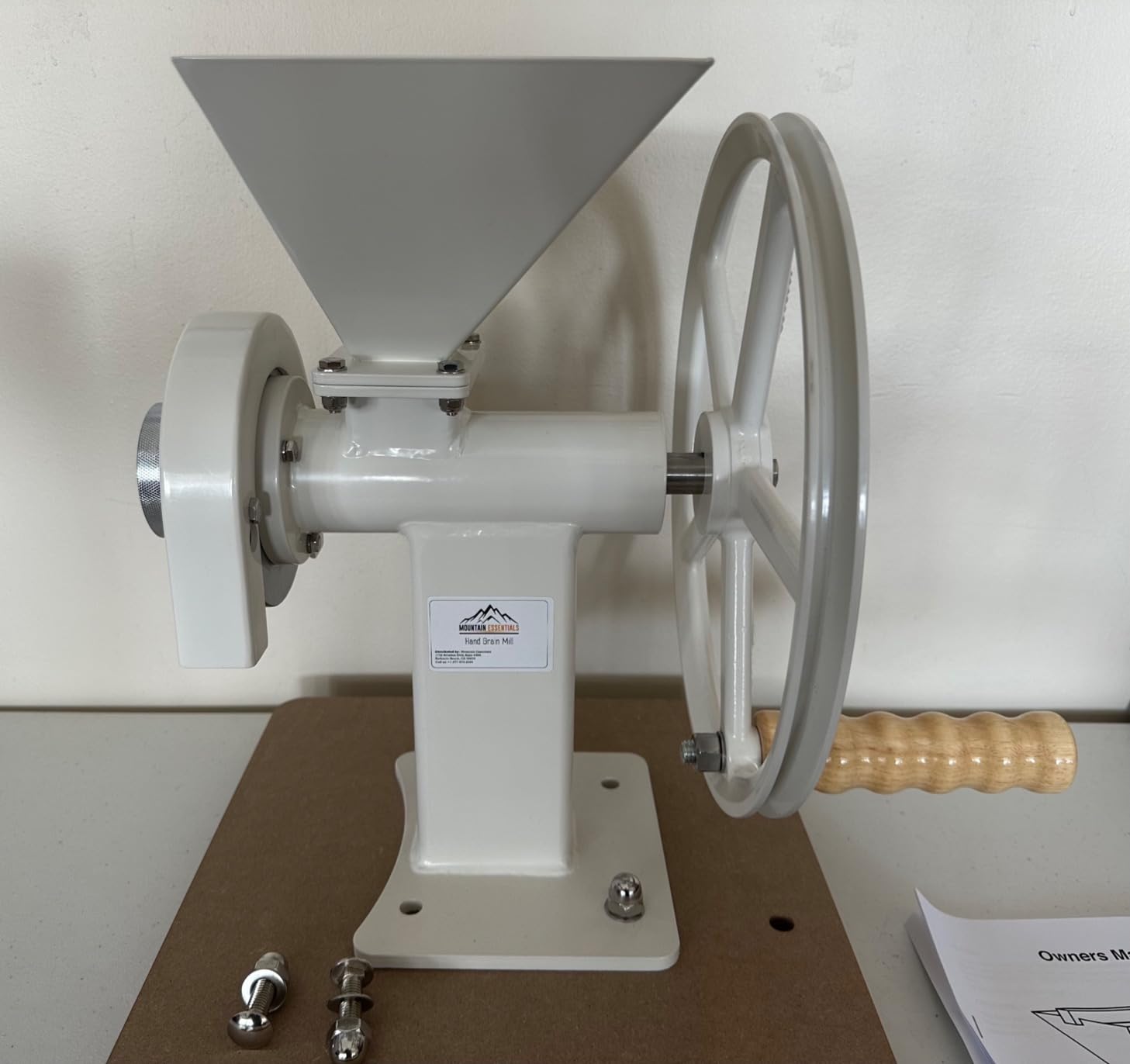 Manual Hand Grain Mill White | Heavy-Duty Hand Operated Food Grinder for Wheat, Corn, Oats, Coffee Beans, Rice & Dry Grains | Hand Crank Kitchen Flour Mill for Home, Camping, Survival & Everyday Use customer photo 2