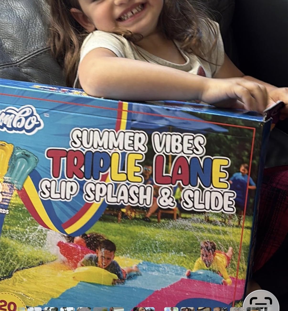 JAMBO XL 20Ft Summer Vibes Premium Slip and Slide with 3 Bodyboards, Heavy Duty Water Slide- Advanced 3-Way Water Sprinkler System, Backyard Waterslide Outdoor Water Toys n Slides for Kids customer photo 1