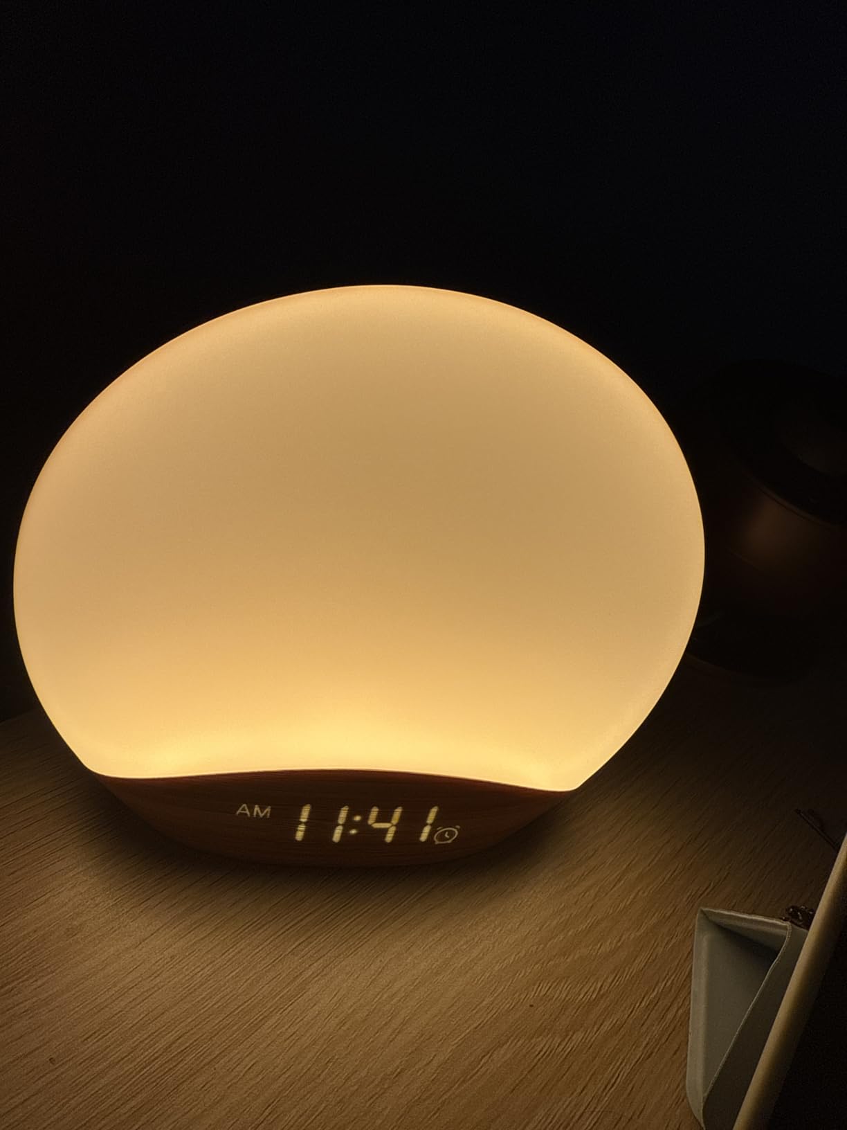 REACHER Wood Grain Sunrise Alarm Clock and Sound Machine Nightlight customer photo 1