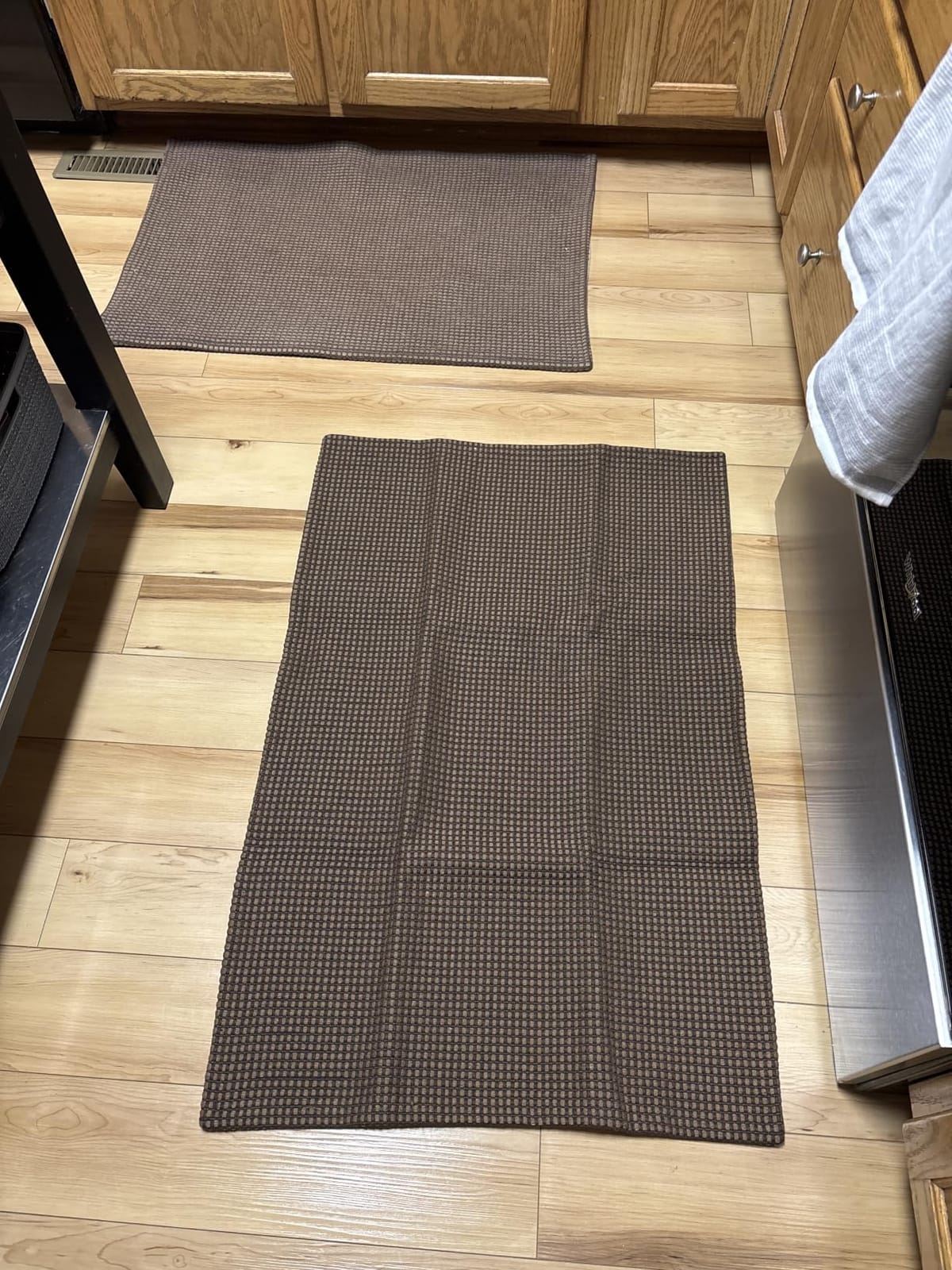 KOZYFLY Washable Area Rug 5x7 ft Rubber Backed Non Slip Rugs for Living Room Braided Cotton Bedroom Rug Woven Office Rugs Indoor Floor Carpets for Dining Bedroom Living Room, Orange Beige/Tan/Brown customer photo 2