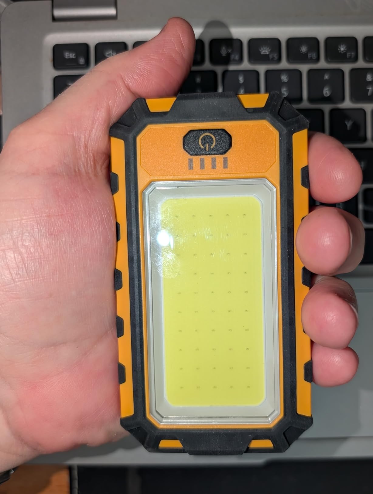 innofox LED Rechargeable Magnetic Work Light 40W 1500Lumens, Hanging Hook 4 Lighting Modes, Job Site Lighting for Car Repairing, Camping, Hunting, and Hurricane (2, Orange) customer photo 1
