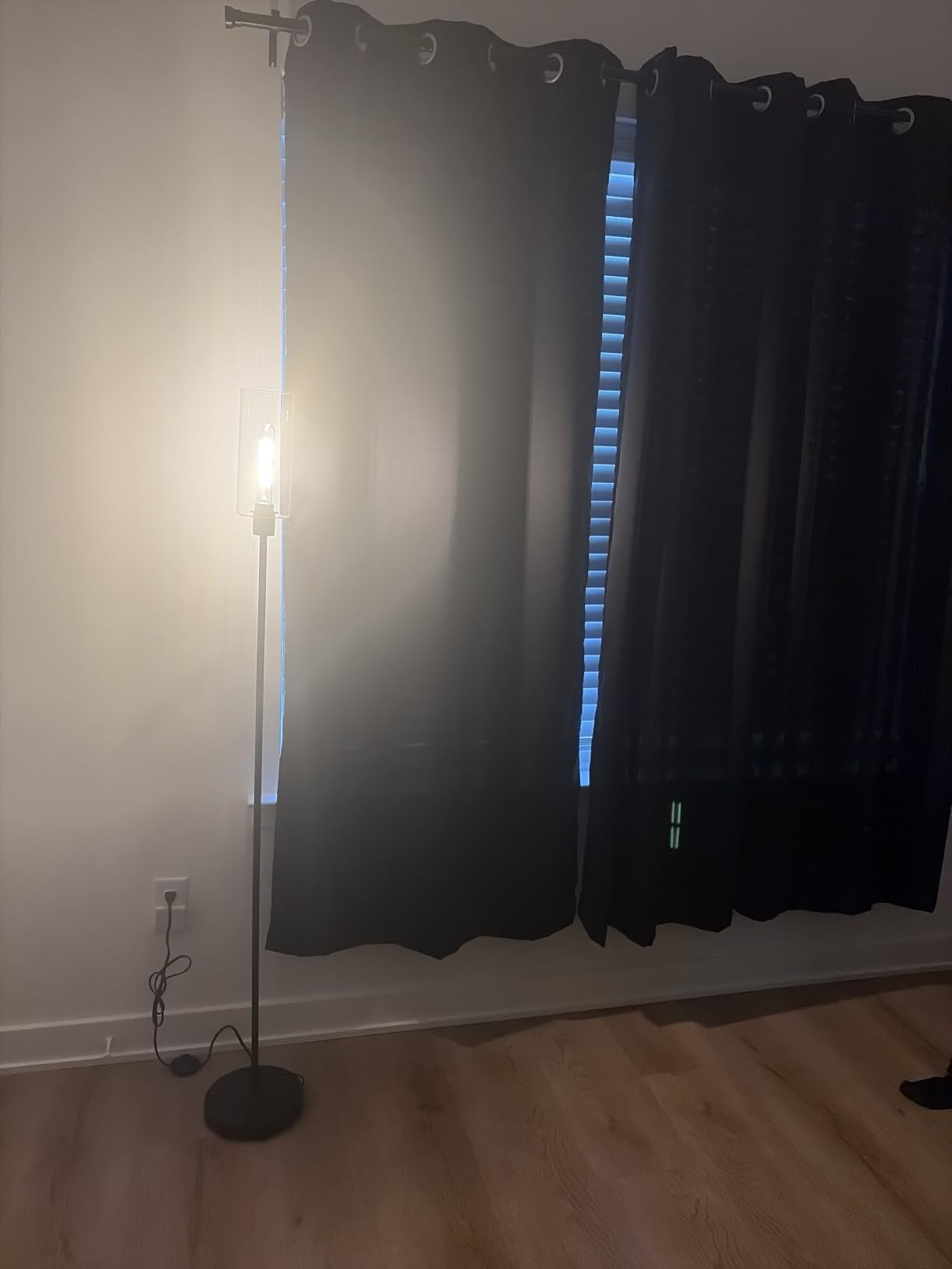 BoostArea Gold Modern Floor Lamp With Glass Lampshade - Simple Design Standing Lamp for Living Room, Bedroom, Office, Kids Room, Reading customer photo 1