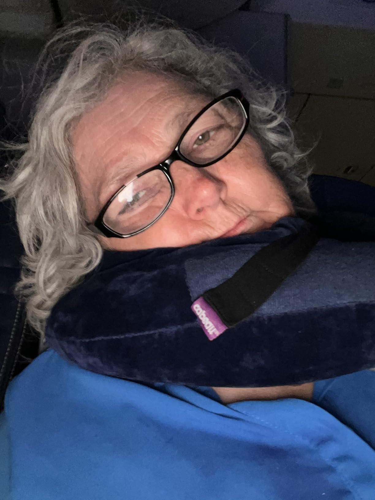 Inflatable Travel Pillow - Air TNE - Adjustable, Lightweight, and Supportive for Sleeping on Airplanes, Trains, and Cars - Customized Fit and Compact Carrying Case (Royal Blue) customer photo 1