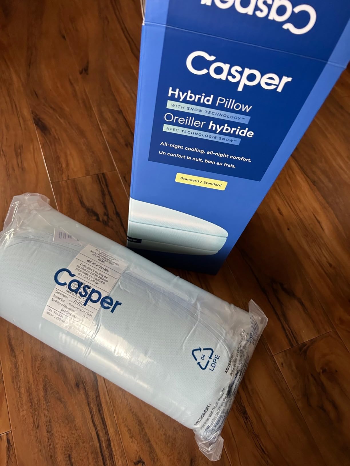 Casper Sleep Hybrid Snow Pillow, Standard, White customer photo 1
