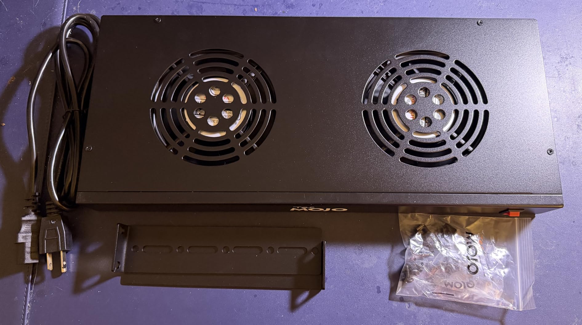 Tecmojo Rack Cabinet Mounted Server 1U 2 Fan Unit Cooling System Exhaust Airflow, for Cooling AV, Home Theater, Network 19inch Racks customer photo 2