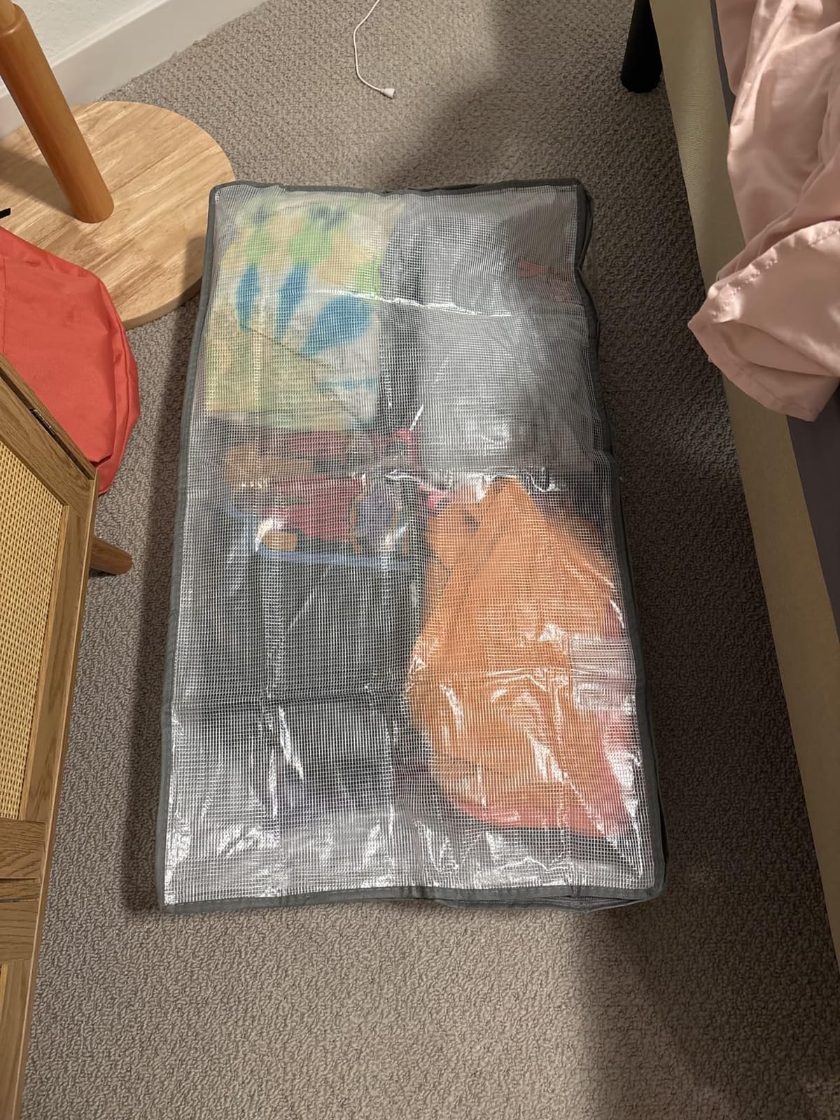2 Pack Under Bed Storage Containers Bins, Humid-Proof Plastic Underbed Storage Bins, Clothes Storage and Organization Bags, Under the Bed Blanket Storage with Handles for Clothes, Bedroom customer photo 1