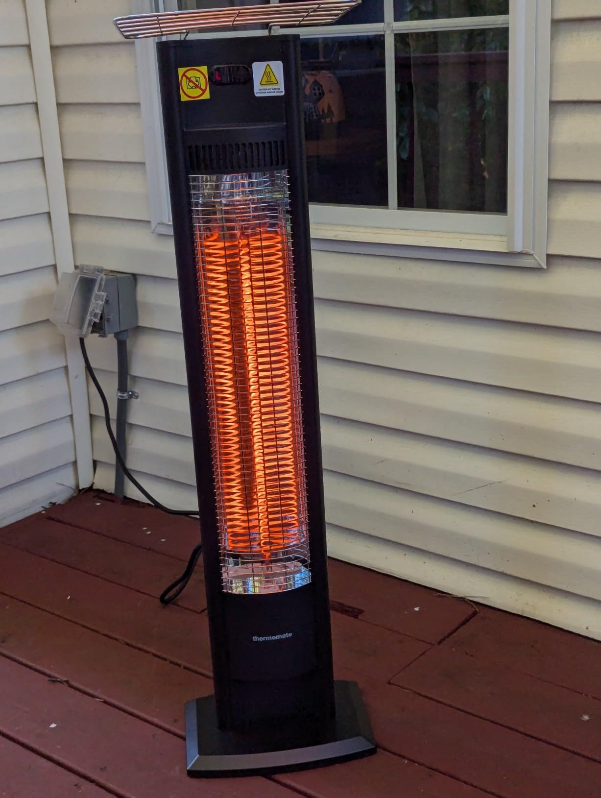 ThermoMate Electric Patio Heater, 1500W IP65 Outdoor/Indoor Infrared Heater with Remote, 8 Heating Levels 8-Hour Timer & Oscillation, Tip-over Protection for Garage Backyard Restaurant customer photo 1