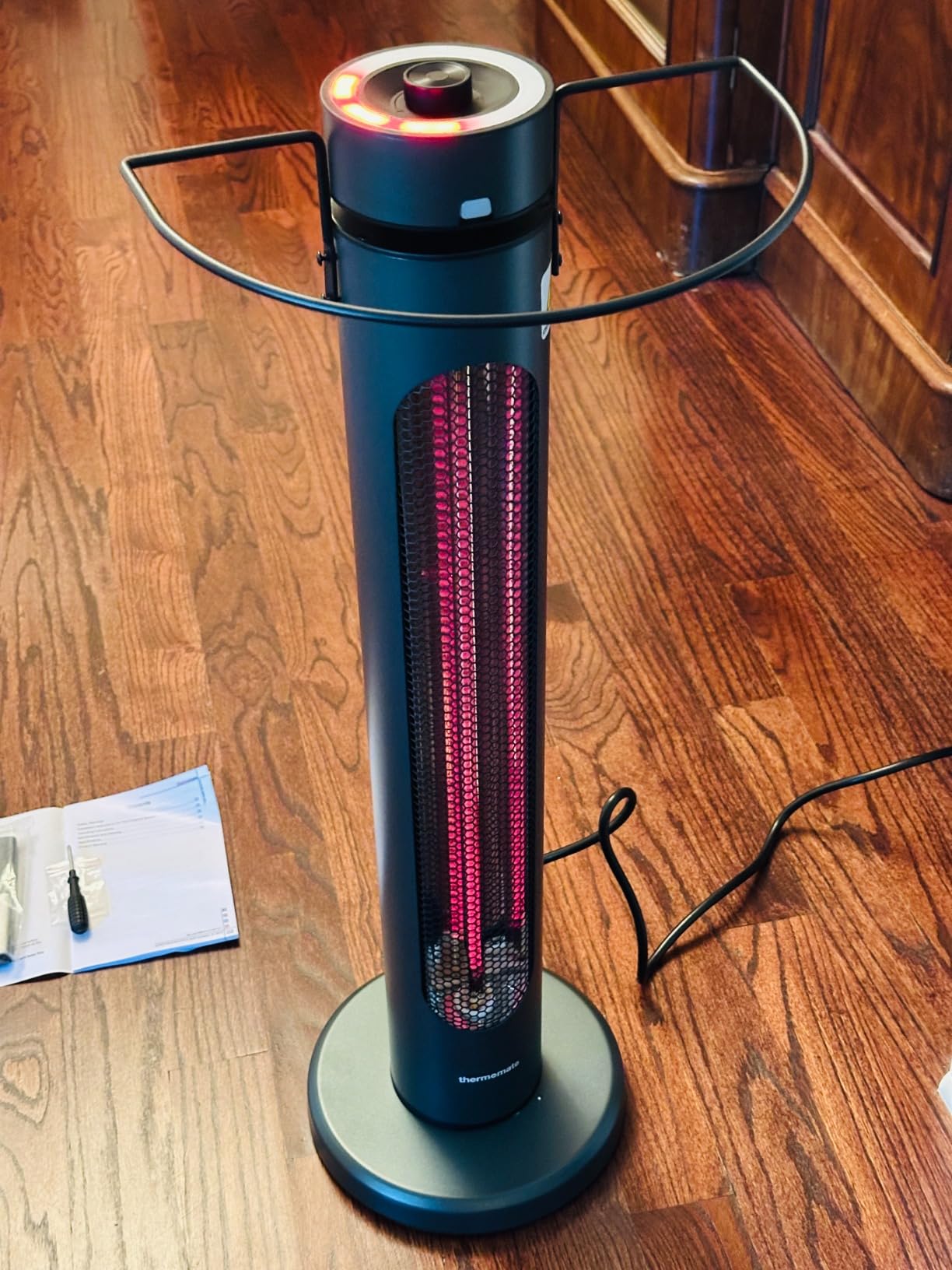 ThermoMate Electric Patio Heater, 1500W IP65 Outdoor/Indoor Infrared Heater with Remote, 8 Heating Levels 8-Hour Timer & Oscillation, Tip-over Protection for Garage Backyard Restaurant customer photo 2