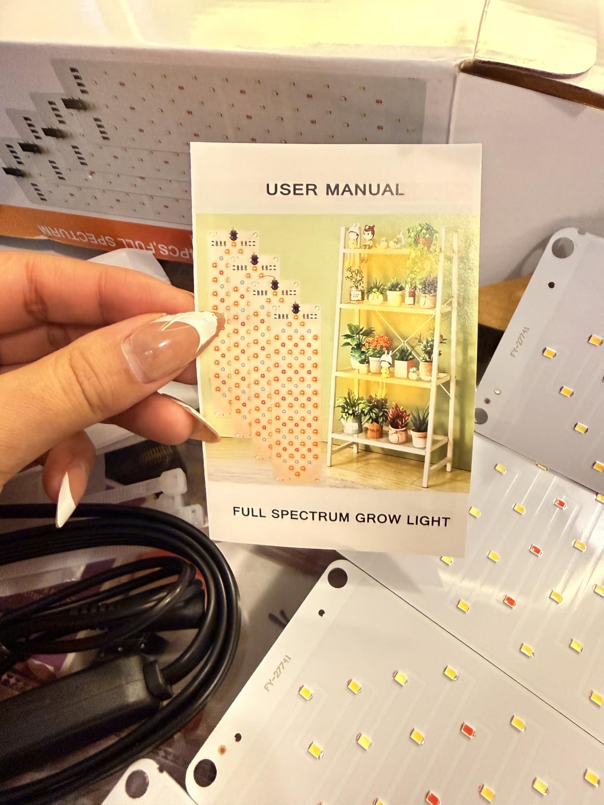 Grow Light,40W Ultra-Thin Panel Grow Lights for Indoor Plants,316LEDs Full Spectrum Grow Lights for Under Cabinet Plant, Grow Lamp with 3/9/12H Timer,10 Dimmable Levels for Plants Growing (4pcs) customer photo 1