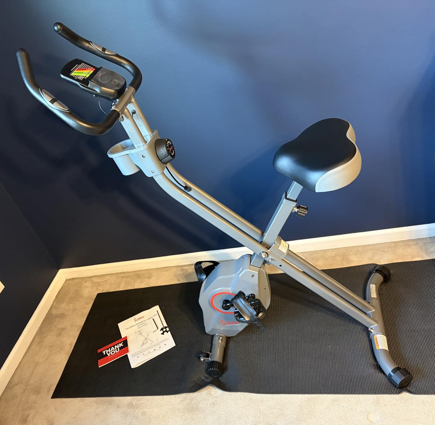 Sunny Health & Fitness Smart Foldable Magnetic X-Bike, Low-Impact Workouts customer photo 2