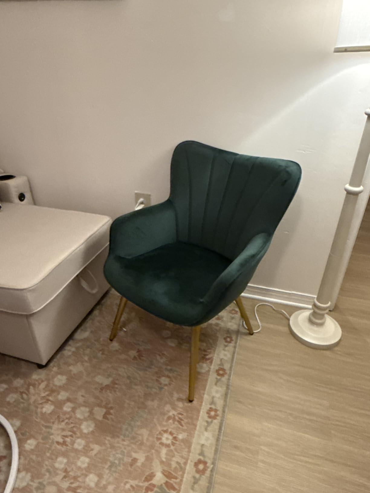 Yaheetech Accent Chair, Upholstered Armchair with Metal Legs, Brown Faux Leather Barrel Chair, Mid-Century Modern Side Chair for Small Spaces customer photo 1