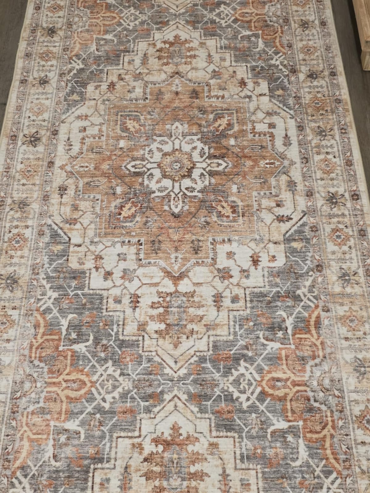 Madane Hallway Runner Rug 2x8 Washable Kitchen Rugs Non-Slip, Turmeric/Grey | Vintage Machine Washable Low-Pile Floor Carpet 8ft, Soft Ultra-Thin Throw Entry Foyer Mat for Entrance Laundry Living Room customer photo 1