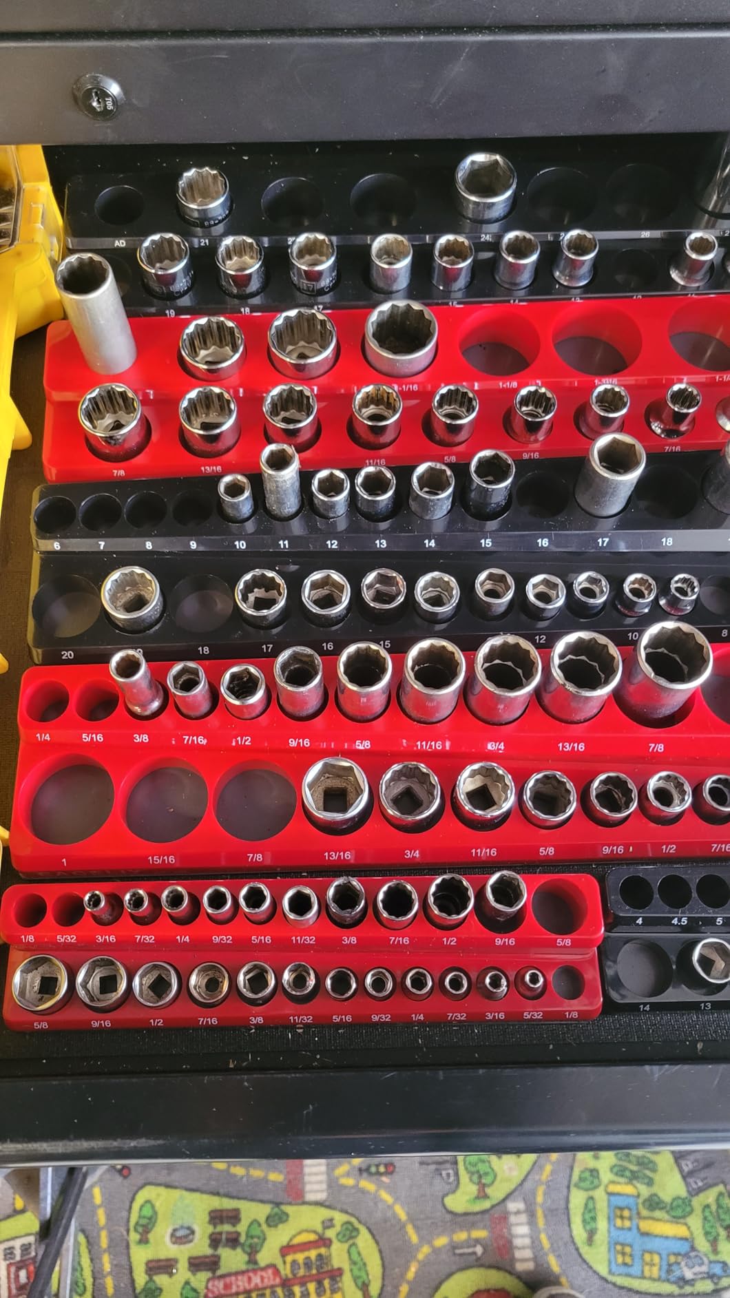 EACELIY Magnetic Socket Organizer Set, 1/2