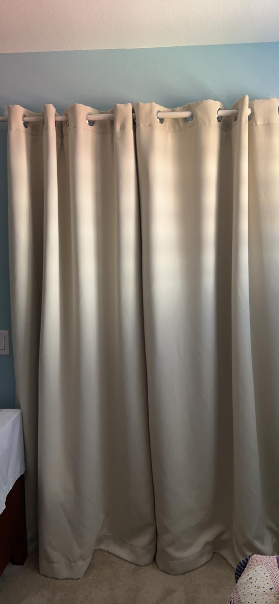 RYB HOME 4-in-1 Soundproof Blackout Insulating Dust Filter Curtain Set | Total Room Darkening, Linen Textured, Energy Efficiency, For Kids Bedroom Living Room Theatre, W52 x L84, Taupe, 2 Panels customer photo 2
