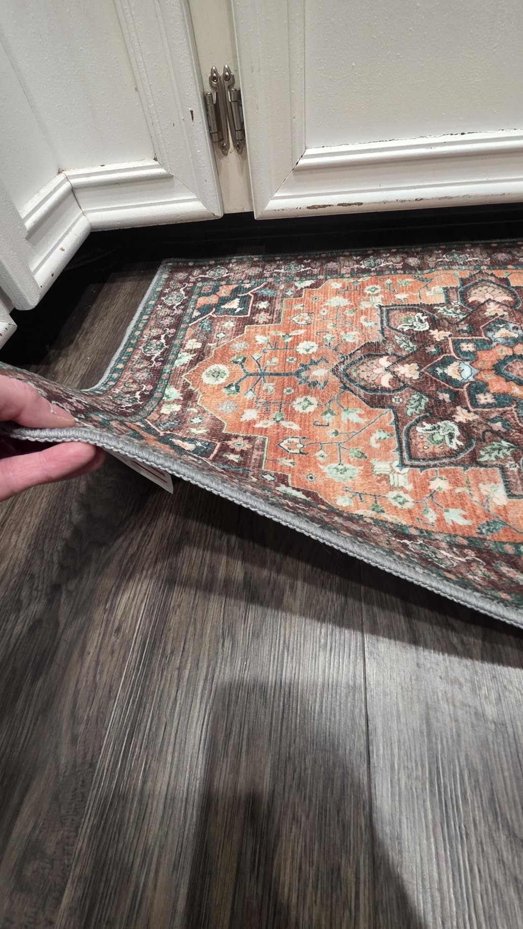 HEBE Boho Kitchen Rugs Set of 3, Non Slip Washable Kitchen Mats for Floor | Farmhouse Kitchen Rug and Runner Set, Soft Vintage Distressed Kitchen Floor Mat Carpet Runners for Hallway, Entryway, Laundry customer photo 2